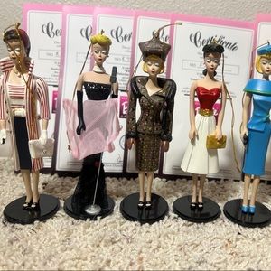 Set of 6 classic Barbie ornaments